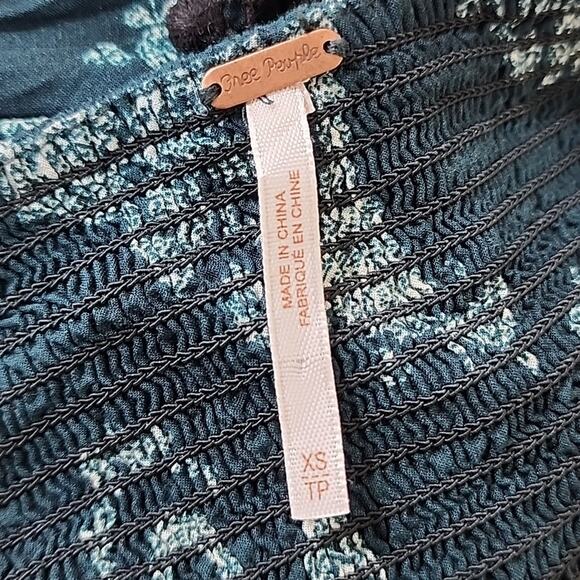 Free People Strapless Teal Empire Ombre Dress - Picture 3 of 4